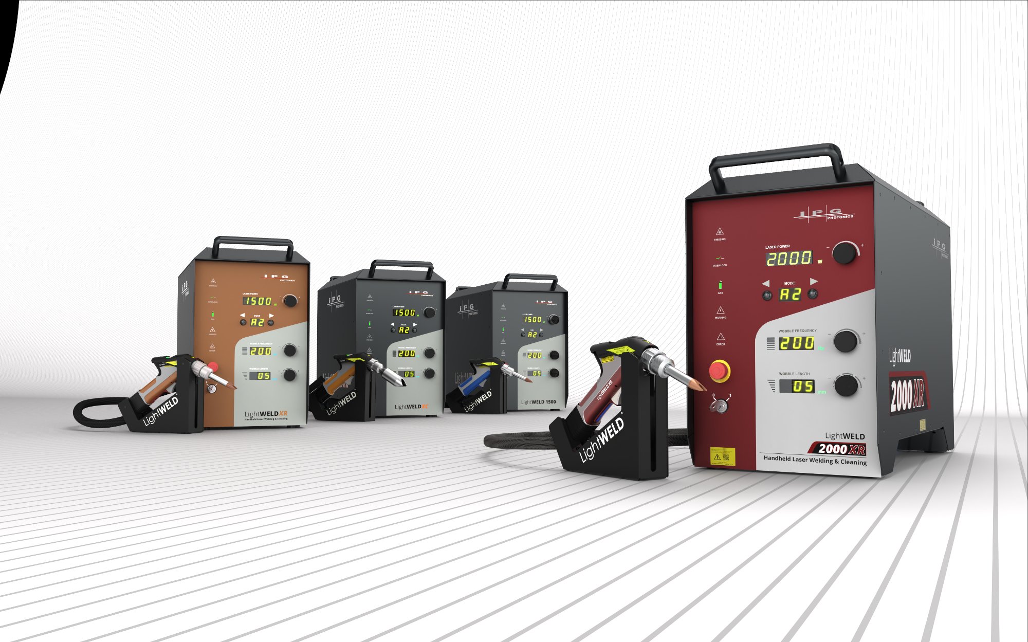 LightWELD full product range — 1000, 1500 XR, 1500 XC, 2000 XR